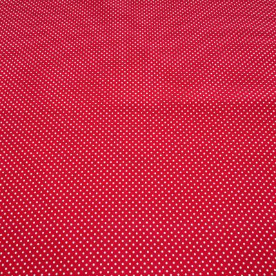 Cotton poplin fabric with 3 mm polka dot design in red and white dress fabric blouse fabric decorative fabric