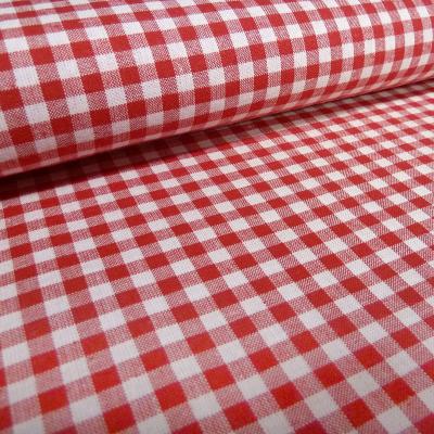 Stoff 100% Baumwolle Zefir 5 mm Karo rot weiß kariert Kleiderstoff Blusenstoff Dekostoff