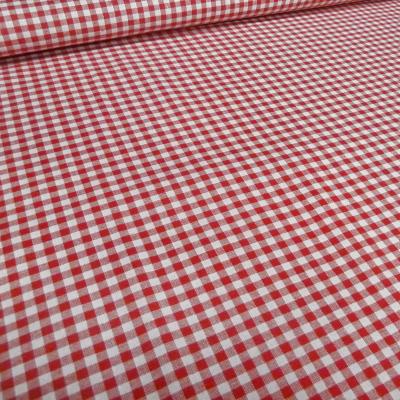 Stoff 100% Baumwolle Zefir 5 mm Karo rot weiß kariert Kleiderstoff Blusenstoff Dekostoff