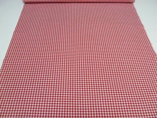 Stoff 100% Baumwolle Zefir 5 mm Karo rot weiß kariert Kleiderstoff Blusenstoff Dekostoff