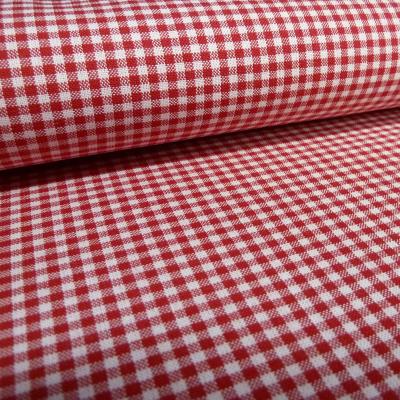Stoff 100% Baumwolle 2 mm Zefir Karo rot weiß kariert Kleidestoff Blusenstoff Dekostoff​