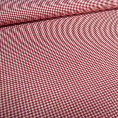 Stoff 100% Baumwolle 2 mm Zefir Karo rot weiß kariert Kleidestoff Blusenstoff Dekostoff​