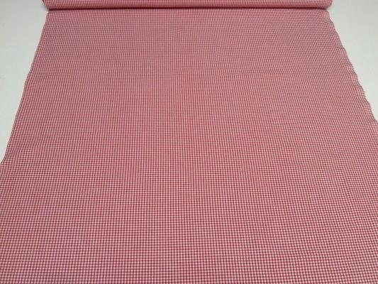 Stoff 100% Baumwolle 2 mm Zefir Karo rot weiß kariert Kleidestoff Blusenstoff Dekostoff​