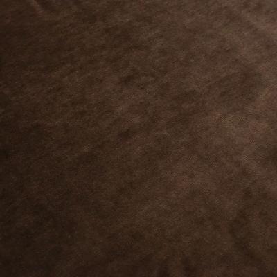 Stoff Nicki Velour Samt stretchig uni schoko braun Kleiderstoff Kinderstoff Babystoff Pyjamastoff