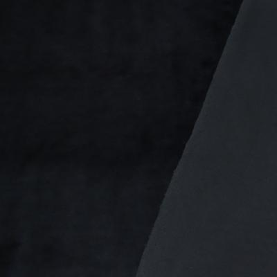 Stoff Nicki Velour Samt stretchig uni schwarz Kleiderstoff Kinderstoff Babystoff Pyjamastoff