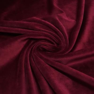 Stoff Nicki Velour Samt stretchig uni bordeaux rot Kleiderstoff Kinderstoff Babystoff Pyjamastoff