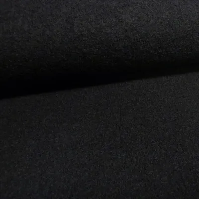 Stoff 100% Wolle Walkloden Kochwolle uni schwarz Mantelstoff Kleiderstoff Jackenstoff