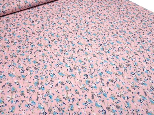 Fabric cotton poplin flowers scattered pink blue white green blouse fabric dress fabric decoration fabric