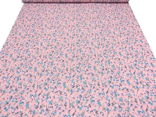 Fabric cotton poplin flowers scattered pink blue white green blouse fabric dress fabric decoration fabric