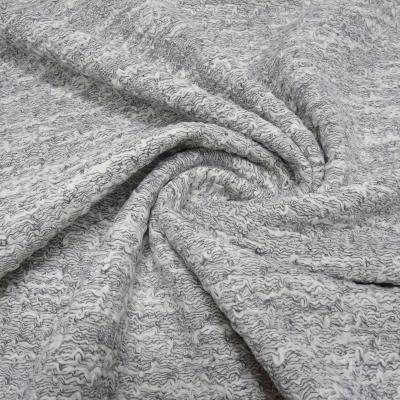Stoff Strickstoff weiß grau gemustert mit Stretchanteil Jackenstoff Mantelstoff Kleiderstoff