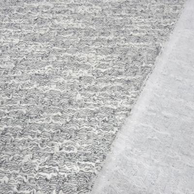 Stoff Strickstoff weiß grau gemustert mit Stretchanteil Jackenstoff Mantelstoff Kleiderstoff