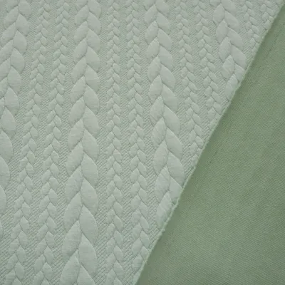 Stoff Zopfstrick Jacquard Zopfmuster Jersey Meterware uni einfarbig diverse Farben Kleiderstoff Kinderstoff