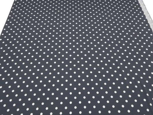 Fabric cotton jersey with 8 mm dots dots design gray white dress fabric children's fabric