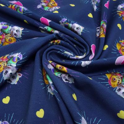 Fabric cotton jersey Paw Patrol hearts blue colorful children's fabric dress fabric license fabric