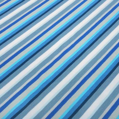 Fabric cotton jersey with colorful stripes design blue turquoise white gray colorful stripes dress fabric children's fabric