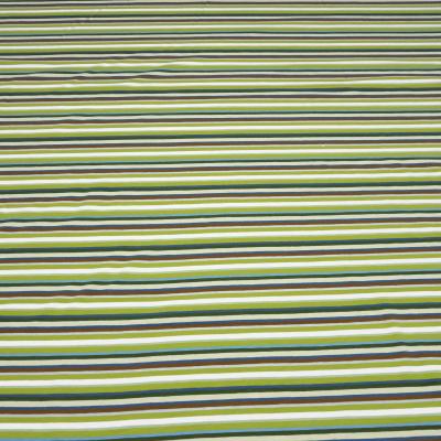 Stoff Baumwolle Jersey mit bunten Streifen Design grün braun weiß blau grau bunt gestreift Kleiderstoff Kinderstoff
