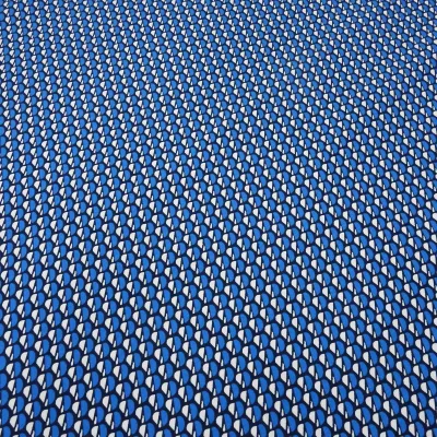 Stoff Bengaline Stretch kleingemustert blau weiß schwarz Kleiderstoff Hosenstoff