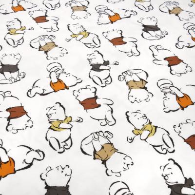 Stoff Baumwolle Jersey Disney Winnie Pooh Design ecrú orange braun bunt Kinderstoff Kleiderstoff Lizenzstoff