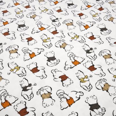 Stoff Baumwolle Jersey Disney Winnie Pooh Design ecrú orange braun bunt Kinderstoff Kleiderstoff Lizenzstoff