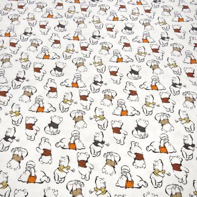 Stoff Baumwolle Jersey Disney Winnie Pooh Design ecrú orange braun bunt Kinderstoff Kleiderstoff Lizenzstoff