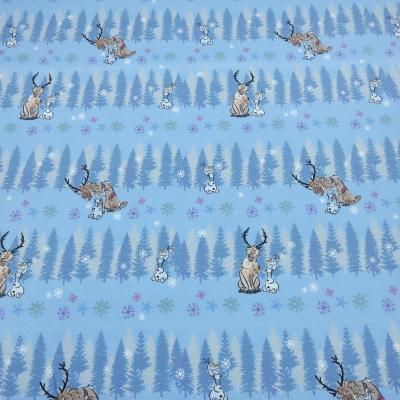 Fabric cotton jersey Disney Frozen Frozen Olfa design light blue white colorful children's fabric dress fabric license fabric