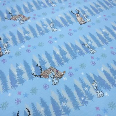 Fabric cotton jersey Disney Frozen Frozen Olfa design light blue white colorful children's fabric dress fabric license fabric