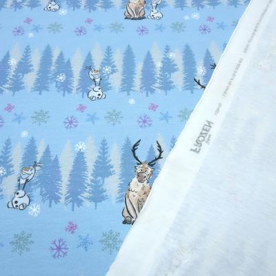 Fabric cotton jersey Disney Frozen Frozen Olfa design light blue white colorful children's fabric dress fabric license fabric