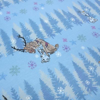 Fabric cotton jersey Disney Frozen Frozen Olfa design light blue white colorful children's fabric dress fabric license fabric