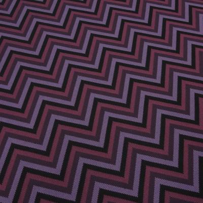 Fabric stretch jacquard knit jersey zig zag design pink lilac black purple dress fabric children's fabric