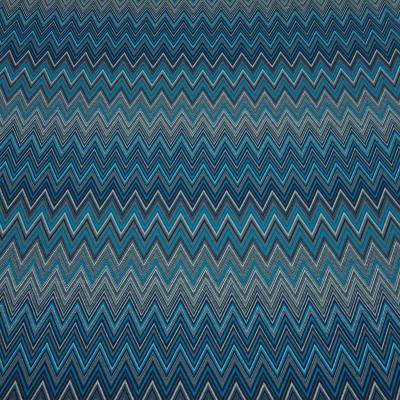 Fabric jacquard jersey zig zag design turquoise navy gray white dress fabric children's fabric