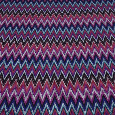 Fabric knit jersey zig zag design pink red black white purple dress fabric children's fabric