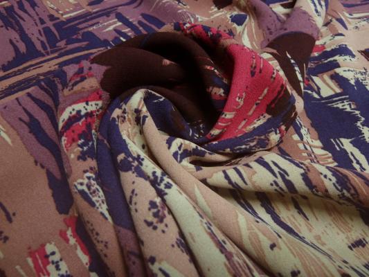 Stoff Blusenstoff Abstrakt altrosa braun obergine beige fuchsia Kleiderstoff