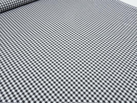 Stoff 100% Baumwolle Zefir Karo 5 mm in schwarz weiß Kleiderstoff Dekostoff Blusenstoff
