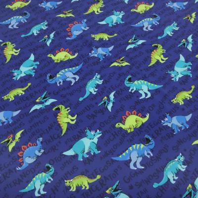 Fabric cotton jersey dinosaurs dinosaurs royal blue turquoise green colorful children's fabric dress fabric by the meter