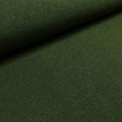 Stoff Sweatshirtstoff mit weicher angerauhter Innenseite uni grün dunkelgrün Kleiderstoff Hoodiestoff Kinderstoff