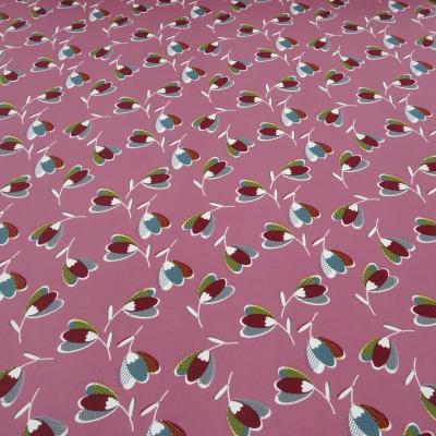Stoff Alpenfleece Sweatshirtstoff mit retro vintage Blumendesign rosa weiß rot gelb grau petrol Kleiderstoff Hoodiestoff