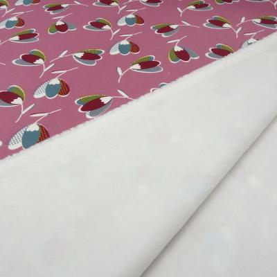 Stoff Alpenfleece Sweatshirtstoff mit retro vintage Blumendesign rosa weiß rot gelb grau petrol Kleiderstoff Hoodiestoff
