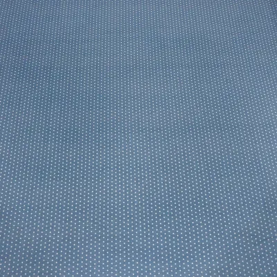 Fabric cotton poplin with 2 mm dots dots design jeans blue white dress fabric blouse fabric decorative fabric
