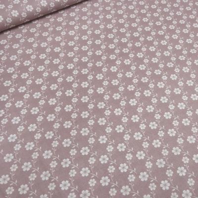 Stoff Baumwolle Popeline Blumen Streublumen Design altrosa weiß Kleiderstoff Blusenstoff Dekostoff