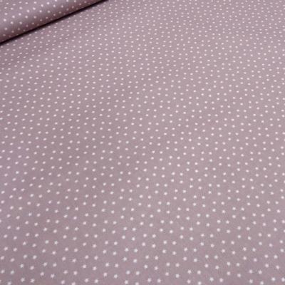 Stoff Baumwolle Popeline 4 mm Sterne Sternchen Design altrosa weiß Kleiderstoff Blusenstoff Dekostoff