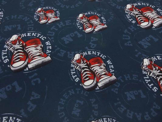 Fabric softshell with sneaker design blue red white black water repellent jacket fabric coat fabric outdoor fabric