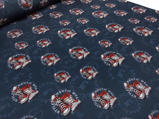 Fabric softshell with sneaker design blue red white black water repellent jacket fabric coat fabric outdoor fabric
