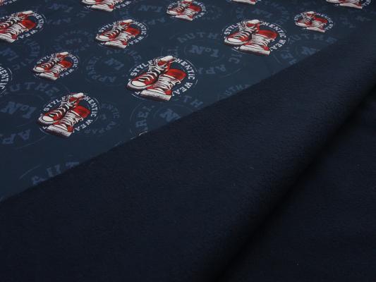 Fabric softshell with sneaker design blue red white black water repellent jacket fabric coat fabric outdoor fabric