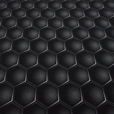 Fabric cotton french terry sweatshirt fabric hexagon graphic geometric pattern gray black dress fabric children's fabric