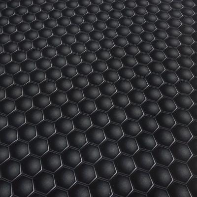 Fabric cotton french terry sweatshirt fabric hexagon graphic geometric pattern gray black dress fabric children's fabric
