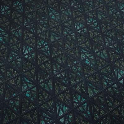 Fabric cotton french terry sweatshirt fabric geometric pattern black petrol colorful dress fabric children's fabric
