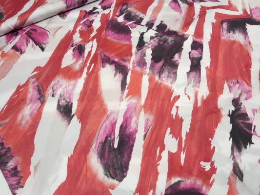 Fabric 100% cotton with abstract design white red pink obergine blouse fabric dress fabric