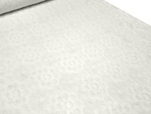 Stoff Spitze Spitzenstoff Blumenmuster cremeweiß Kleiderstoff Hochzeitsstoff