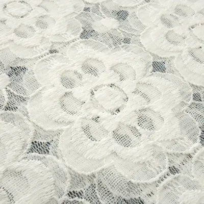 Stoff Spitze Spitzenstoff Blumenmuster cremeweiß Kleiderstoff Hochzeitsstoff