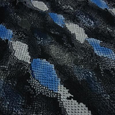 Fabric crêpe chiffon with snake pattern design black blue gray blouse fabric dress fabric